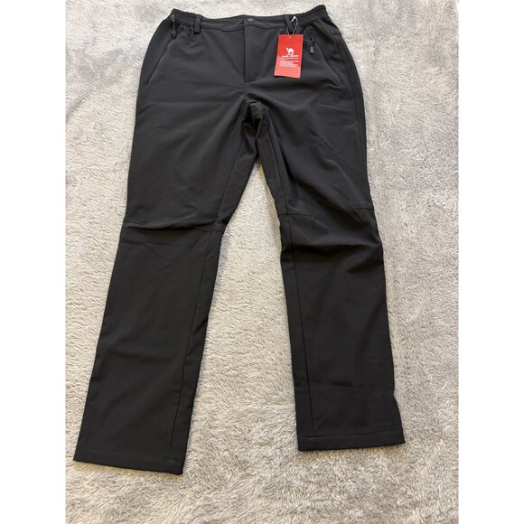 Camel Crown Pants Women's Large Black Soft Shell Fleece Lined front Pockets - Picture 1 of 10